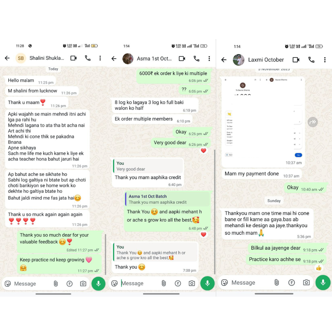 Student WhatsApp feedback