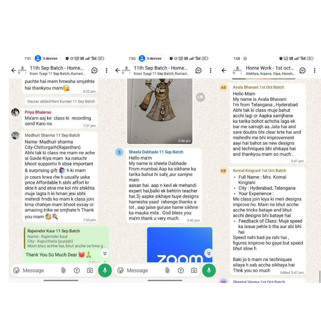 Student WhatsApp feedback
