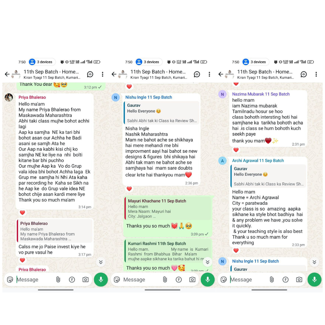 Student WhatsApp feedback