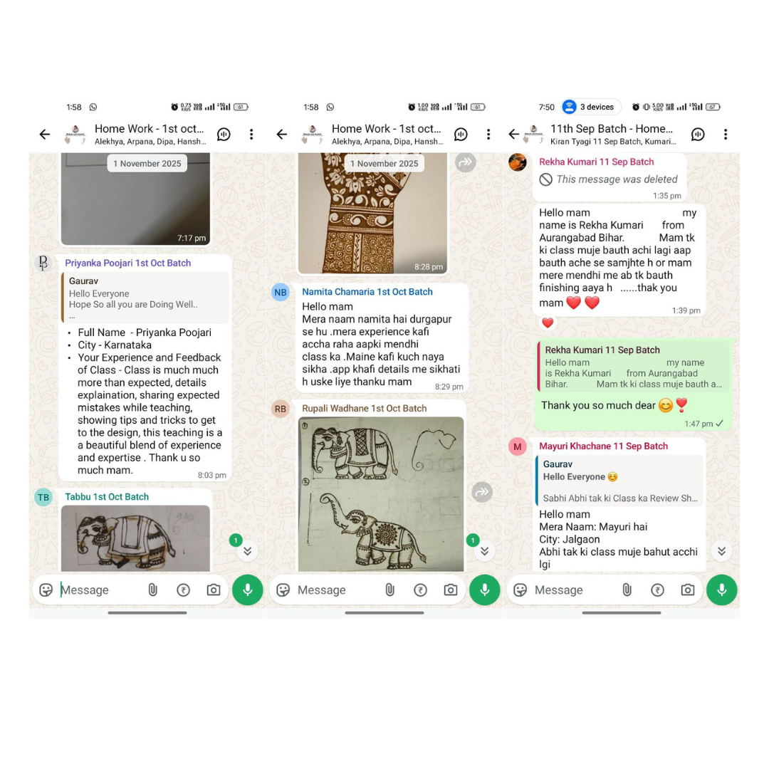 Student WhatsApp feedback