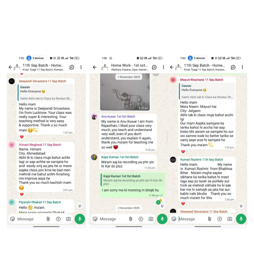 Student WhatsApp feedback