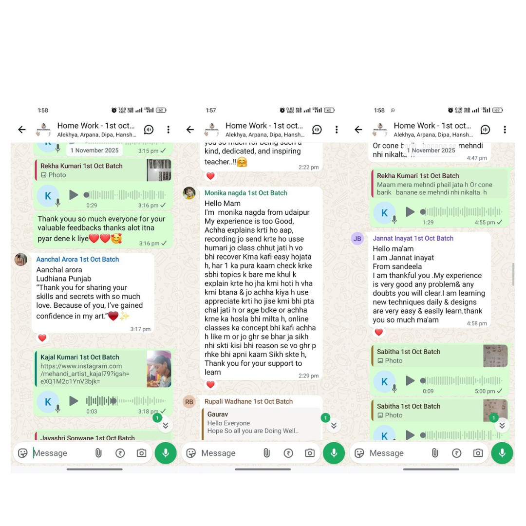 Student WhatsApp feedback