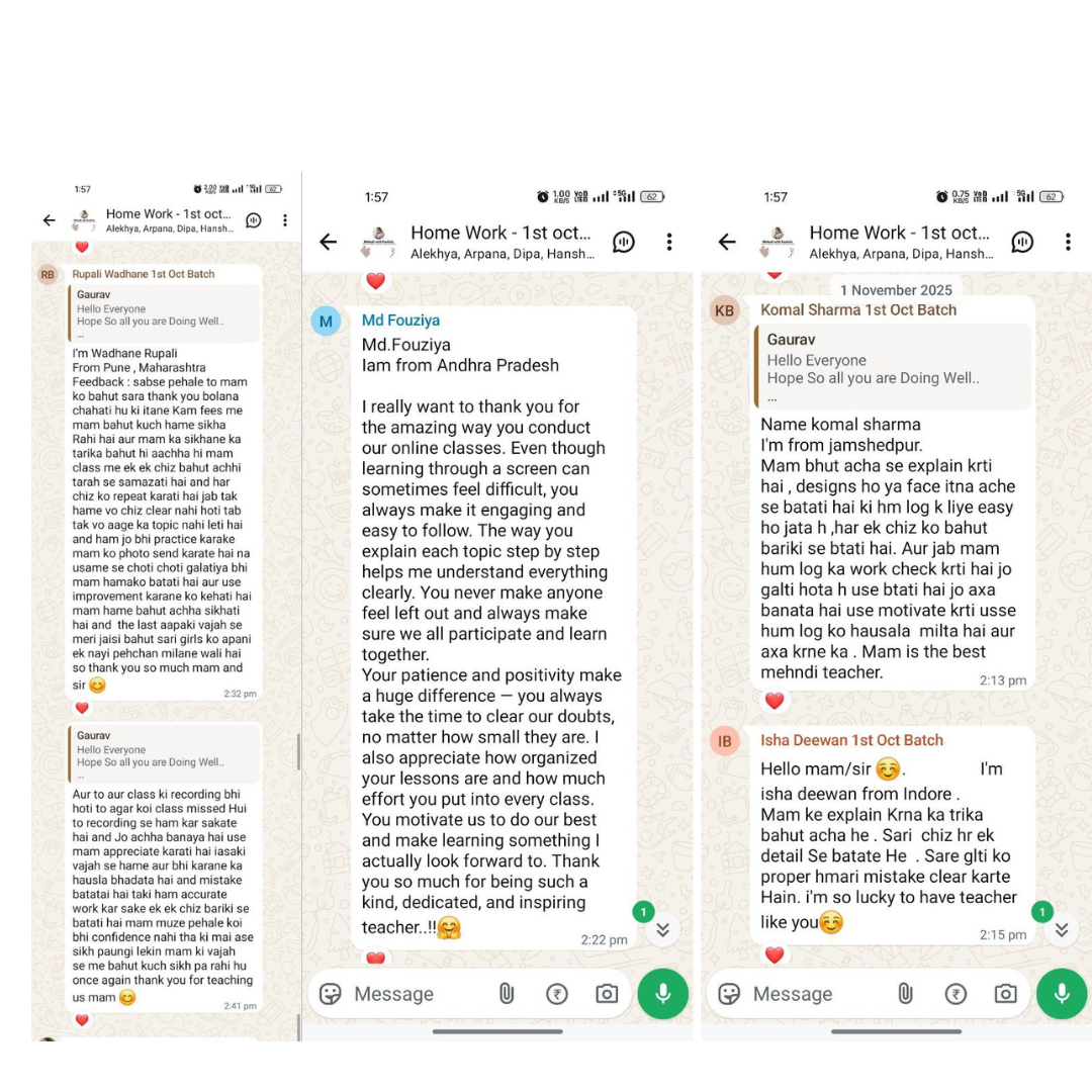 Student WhatsApp feedback