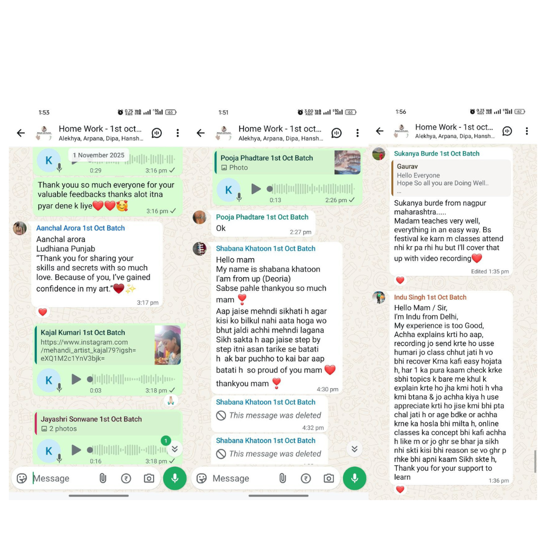 Student WhatsApp feedback